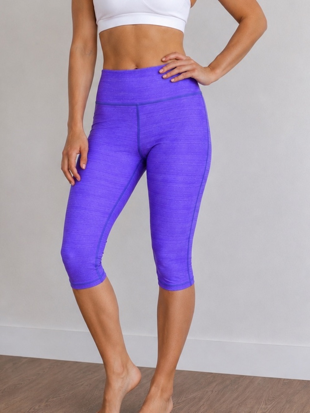 Beyond Yoga Purple Space Dye Cropped Leggings Yoga Pants Made in USA Medium